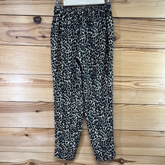 J Crew Jamie Pant 00 Animal Print Pull On Elastic Waist Poly Pockets Taper B144 - Picture 9 of 13